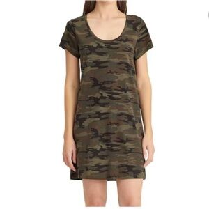 Social Standard by Sanctuary Camo Scoop T-Shirt Dress Size XL